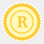 イエロー金ゴールドサークルスター認定シール ラウンドシール (正面)