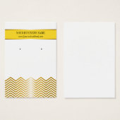 イエロー金ゴールドシェブロンカスタムイヤリングカード (正面&裏面)