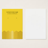 イエロー金ゴールドシェブロンカスタムイヤリングカード (正面&裏面)