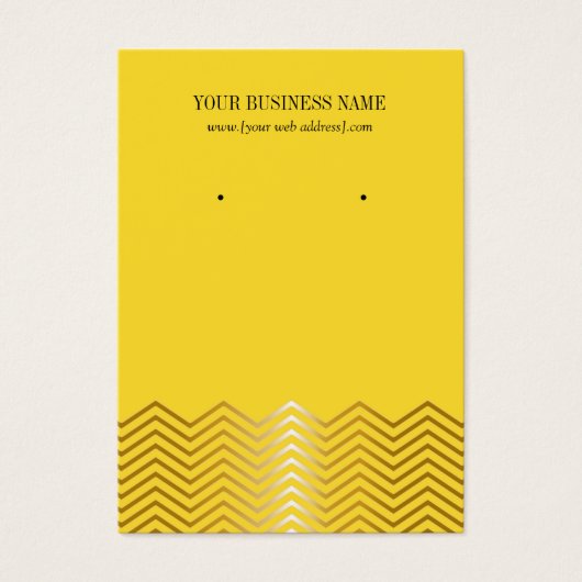 イエロー金ゴールドシェブロンカスタムイヤリングカード (正面)