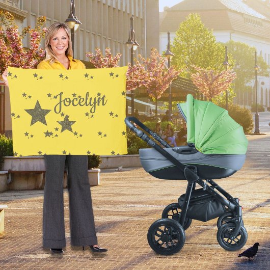 イエロー金ゴールドスターカスタムズスモールフリースブランケット フリースブランケット