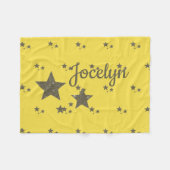 イエロー金ゴールドスターカスタムズスモールフリースブランケット フリースブランケット (正面(横))