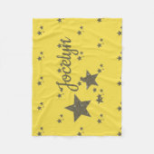 イエロー金ゴールドスターカスタムズスモールフリースブランケット フリースブランケット (正面)
