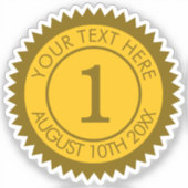 イエロー金ゴールドスターサークル賞受賞歴ビニールシール シール (正面)