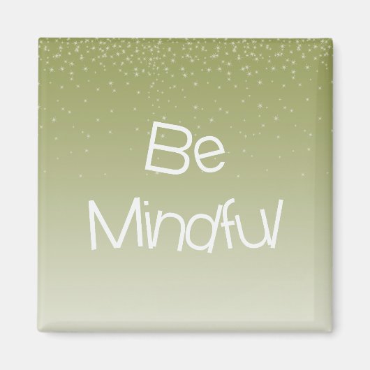 イエロー金ゴールドスターズ感動的マインドフル引用文 マグネット (正面)