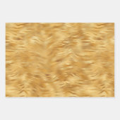 イエロー金ゴールドタイガープリント ラッピングペーパーシート (正面)