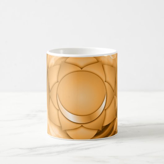 イエロー金ゴールドチャクラ禅ヨガナマステパーソナライズ コーヒーマグカップ (中央)