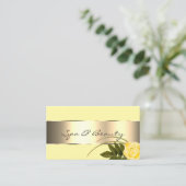 イエロー金ゴールドデコーキュートバラフラワーモダンフローラ 名刺 (スタンド正面)