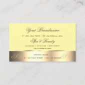 イエロー金ゴールドデコールかわいいバラフラワーとイニシャル 名刺 (裏面)