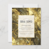 イエロー金ゴールドトパズジェムストーンカットブライダルシャワー 招待状 (正面)