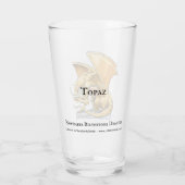 イエロー金ゴールドドラゴン11月の誕生石トパーズ タンブラーグラス (裏面)