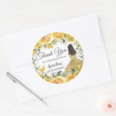 イエロー金ゴールドバラフローラバターフライズプリンセス優先 ラウンドシール (封筒)