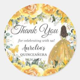 イエロー金ゴールドバラフローラ蝶プリンセスの好意 ラウンドシール