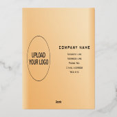 イエロー金ゴールドビジネスバレンタインデフォイル 箔招待状 (裏面)