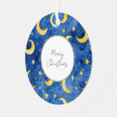 イエロー金ゴールドブルースターズモーンスクリスマス メタルオーナメント (正面左)