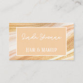 イエロー金ゴールドベージュホワイトマーブルアゲートアートパターン 名刺 (正面)