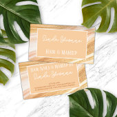 イエロー金ゴールドベージュホワイトマーブルアゲートアートパターン 名刺