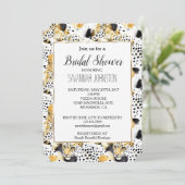 イエロー金ゴールドホワイトブラックヒョウ抽象芸術 招待状 (スタンド正面)