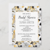 イエロー金ゴールドホワイトブラックヒョウ抽象芸術 招待状 (正面)