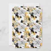 イエロー金ゴールドホワイトブラックヒョウ抽象芸術 招待状 (裏面)