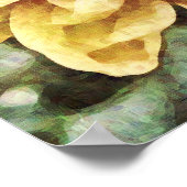 イエロー金ゴールドムームフラワーフォトアートプリント ポスター (角)