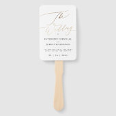 イエロー金ゴールドモダン書道結婚式 プログラム ハンドファン (正面)