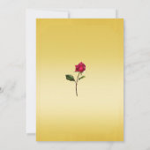 イエロー金ゴールドレッドローズ美しいバースデーパーティー 招待状 (裏面)