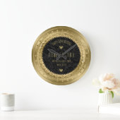 イエロー金ゴールドレース結婚フレーム25周年 ラージ壁時計 (ホーム)