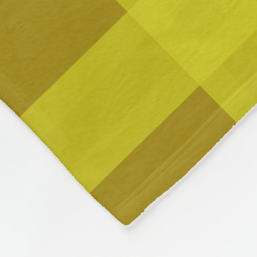 イエロー金ゴールド格子状名前をカスタムする毛布 フリースブランケット (角)