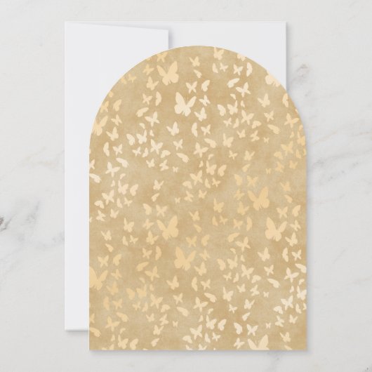 イエロー金ゴールド蝶フローラクラウンキンセアニェラ 招待状 (裏面)