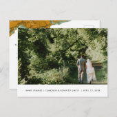 イエロー金ゴールド&アクアマーブルサンキューハガキ ポストカード (正面/裏面)