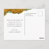 イエロー金ゴールド&アクアマーブルサンキューハガキ ポストカード (裏面)