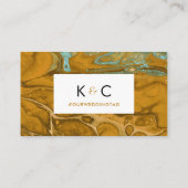 イエロー金ゴールド&アクアミニマルフラット座席表 名刺 (裏面)