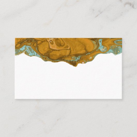 イエロー金ゴールド&アクアミニマルフラット座席表 名刺 (正面)