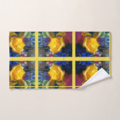 イエロー開花バラ バスタオルセット (ハンドタオル)