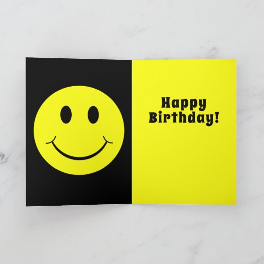 イエロー顔スマイルits誕生日 カード (内部)