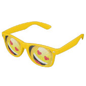 イエロー顔絵文字パーティー絵文字レイブ レトロサングラス (アングル)