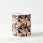 イエロー鮮やか&レッドローズ開花 コーヒーマグカップ (中央)