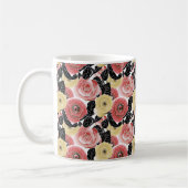 イエロー鮮やか&レッドローズ開花 コーヒーマグカップ (左)