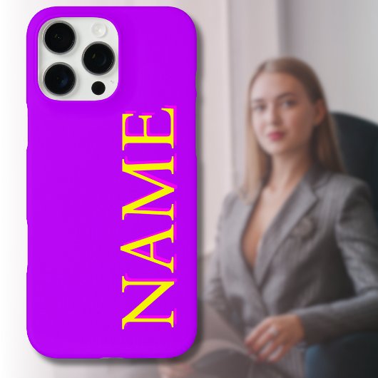 イエロー3Dマゼンタモダン名 | トレンディークール紫 Case-Mate iPhoneケース
