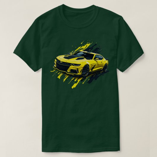 イエロー5代目シボレーCamaro Tシャツ (デザイン正面)