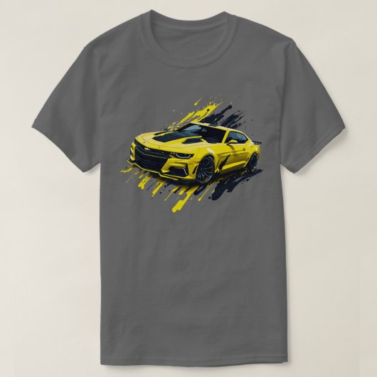 イエロー5代目シボレーCamaro Tシャツ (デザイン正面)