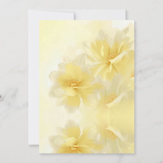 イエロー60素晴らしいフローラ誕生日パーティー 招待状 (裏面)