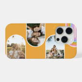イエロー かわいい モダン 3 枚写真レイアウト カスタム iPhoneケース (裏面横)