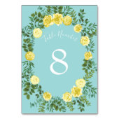 イエロー&アクアヴィンテージ春結婚フローラ テーブルナンバー (正面)