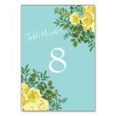 イエロー&アクアヴィンテージ春結婚フローラ テーブルナンバー (正面)