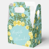 イエロー&アクアヴィンテージ春結婚フローラ フェイバーボックス (オープン)