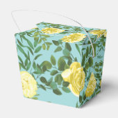 イエロー&アクアヴィンテージ春結婚フローラ フェイバーボックス (裏面サイド)