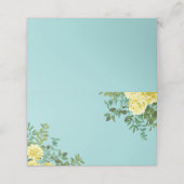 イエロー&アクアヴィンテージ春結婚フローラ プレイスカード (外部開封)