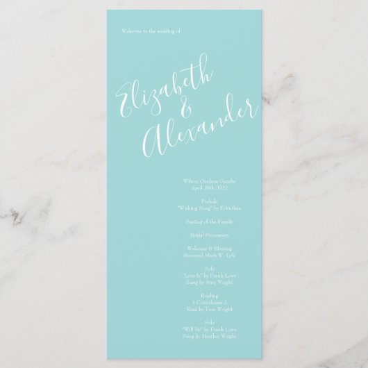 イエロー&アクアヴィンテージ春結婚フローラ メニュー (正面)